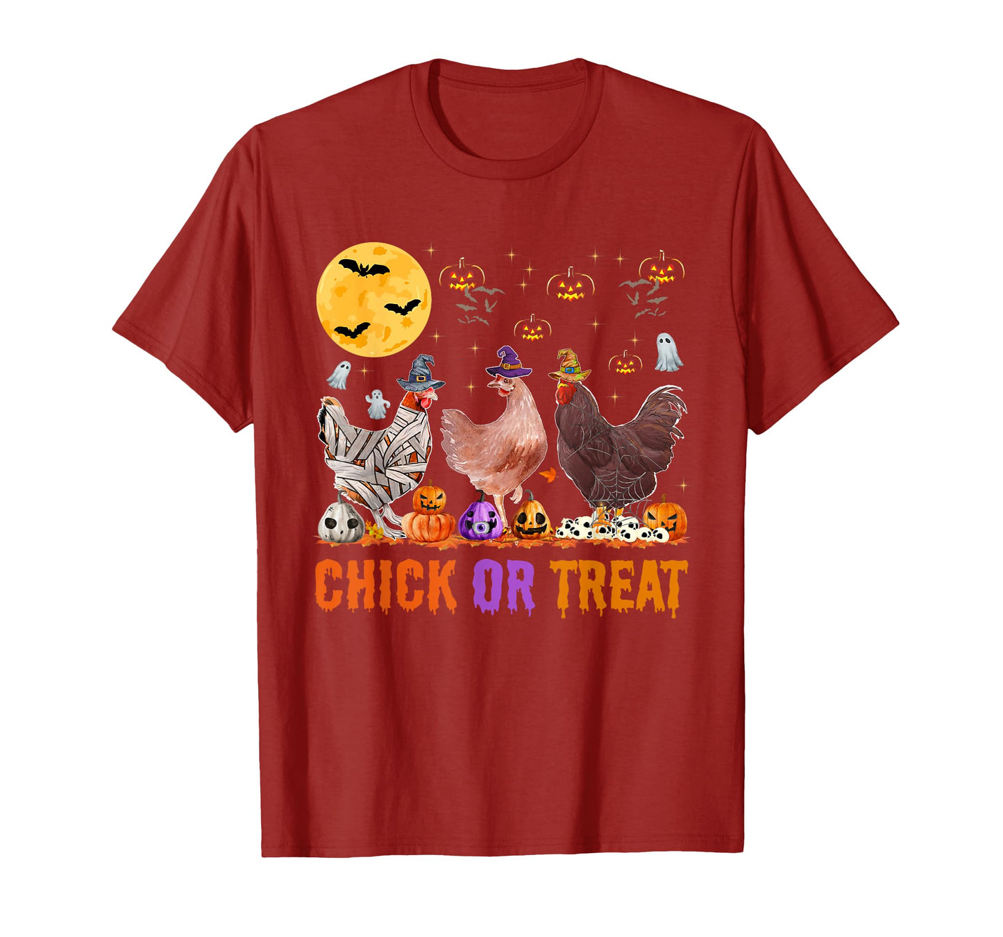 Fall Halloween Chicken Pumpkin Chick Or Treat Spooky T-Shirt