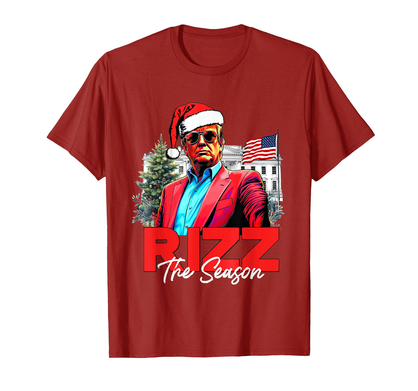 Funny Christmas Rizzmas Santa Xmas Rizz The Season Trump T-Shirt