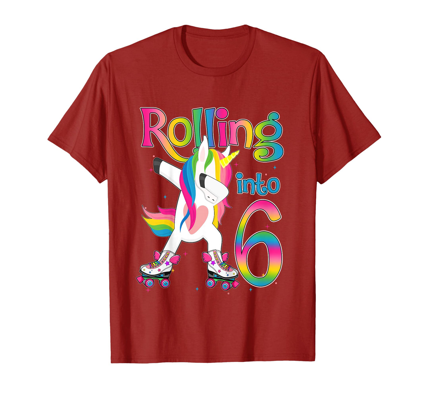 Rolling Into 6 years Let's Roll I'm Turning 6 Roller Skate T-Shirt