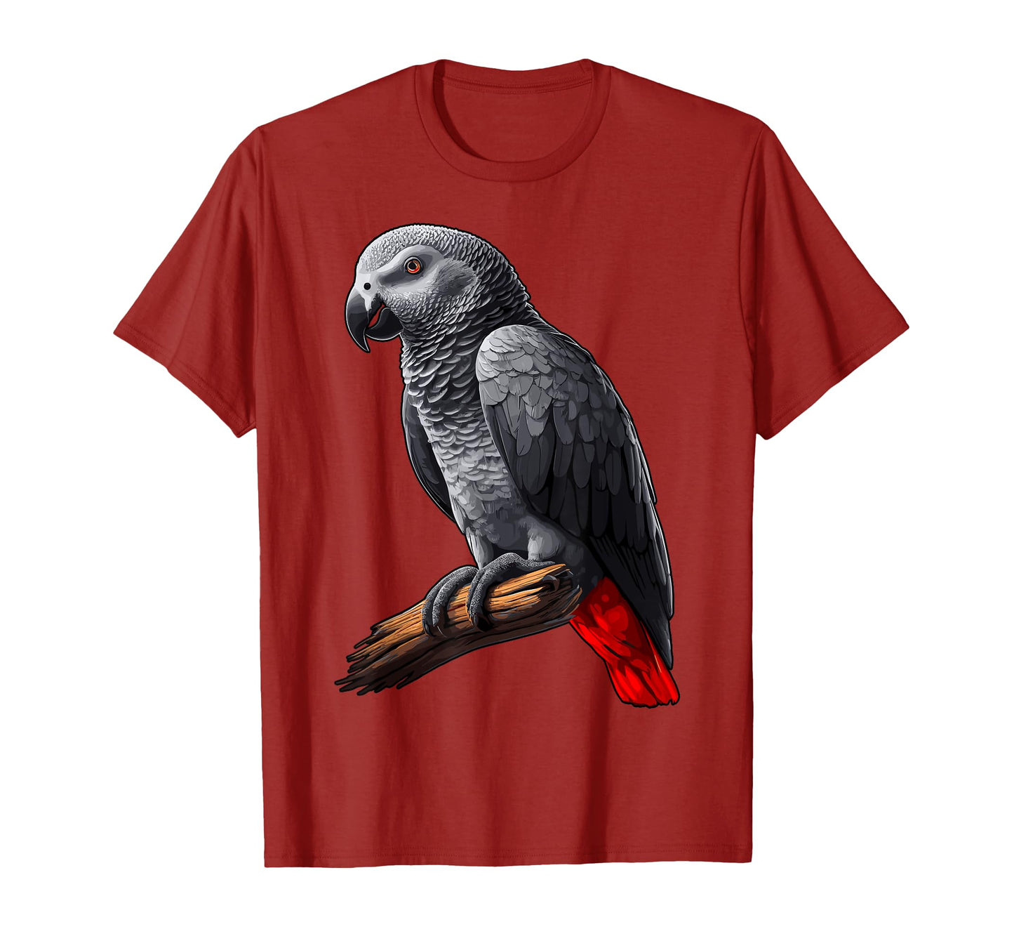 African Grey Parrot T-Shirt, Small, Black