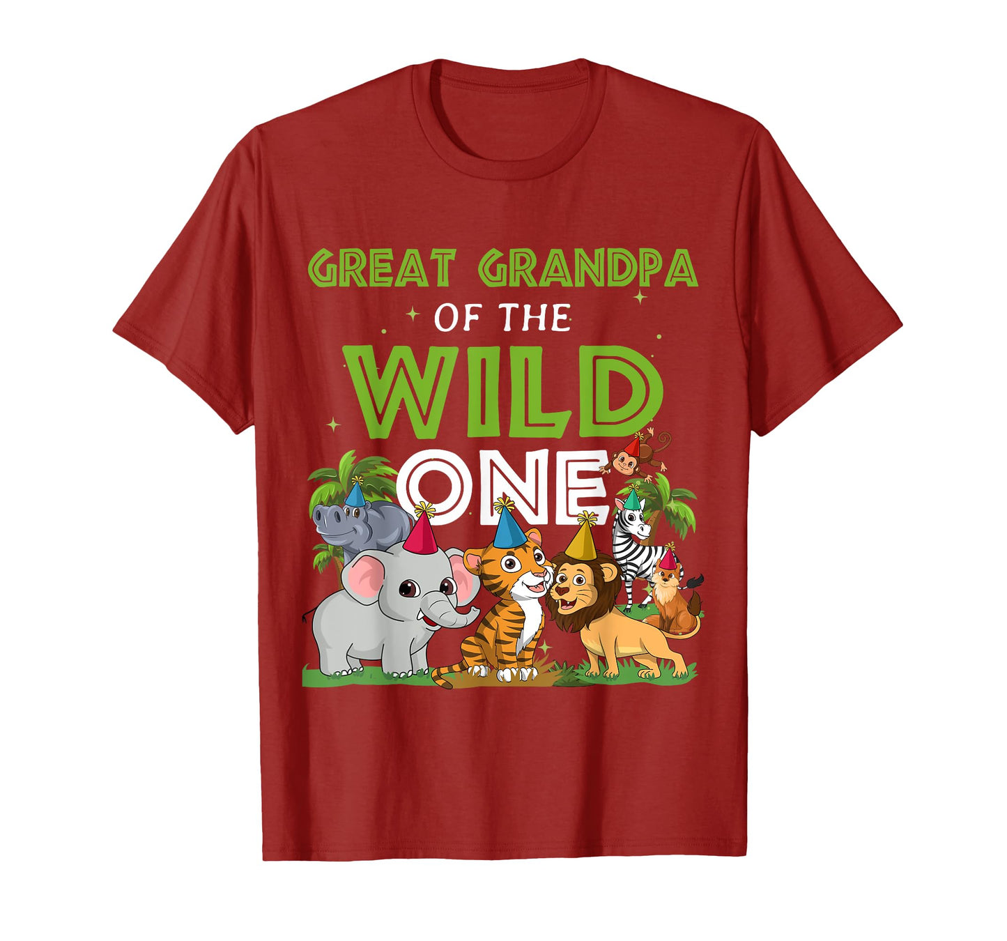 Great Grandpa of the Wild One Zoo Birthday Safari Jungle Ani T-Shirt