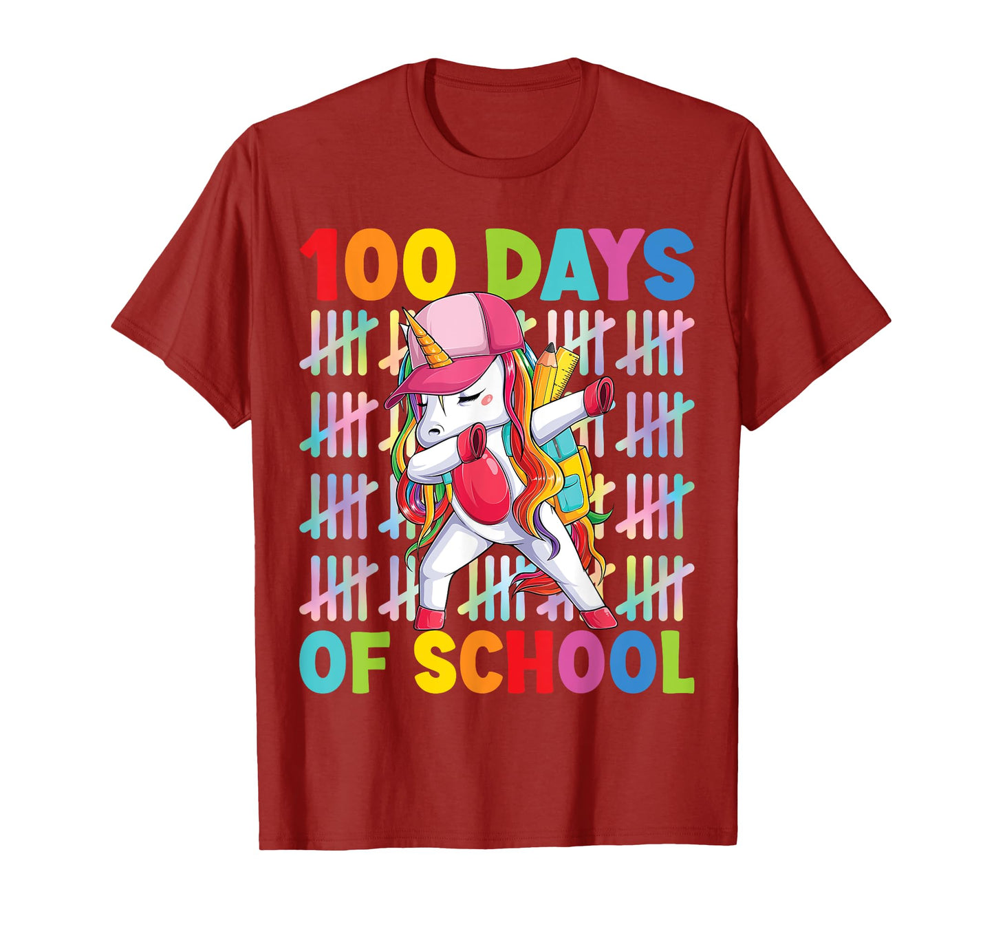 100 Days Of School Unicorn Dabbing Kids Girl T-Shirt