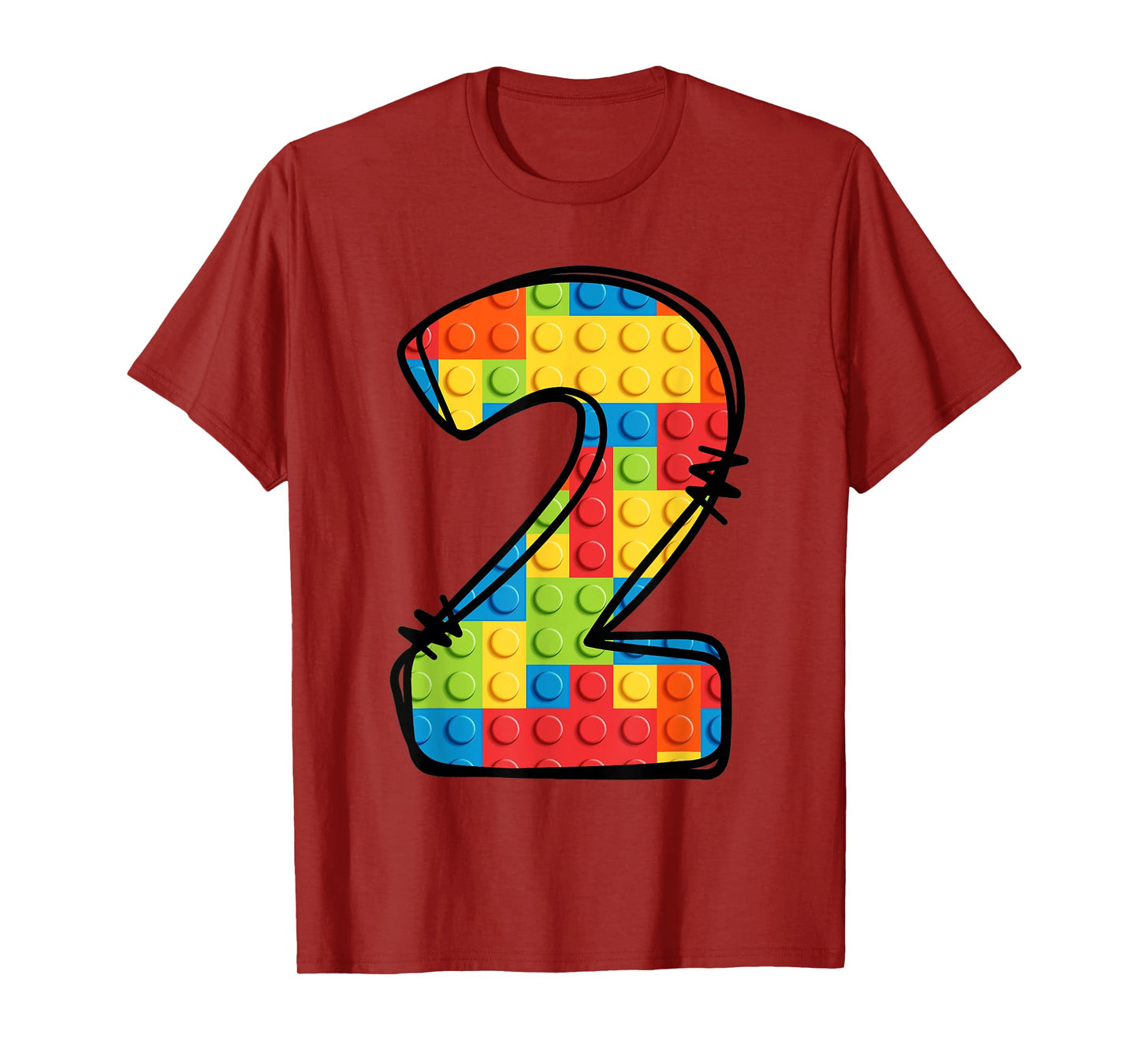 2 Year Old Blocks Building Master Builder 2nd Birthday T-Shirt