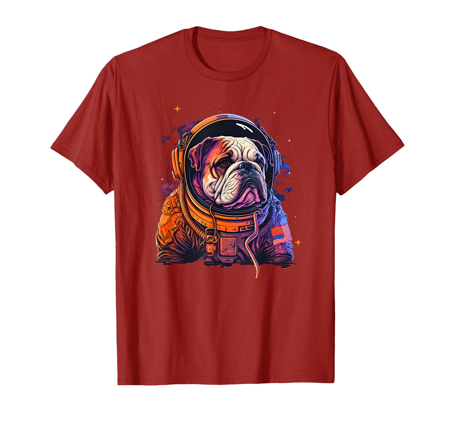 Funny Bulldog Dog Astronaut In the Space Men Women Kids T-Shirt
