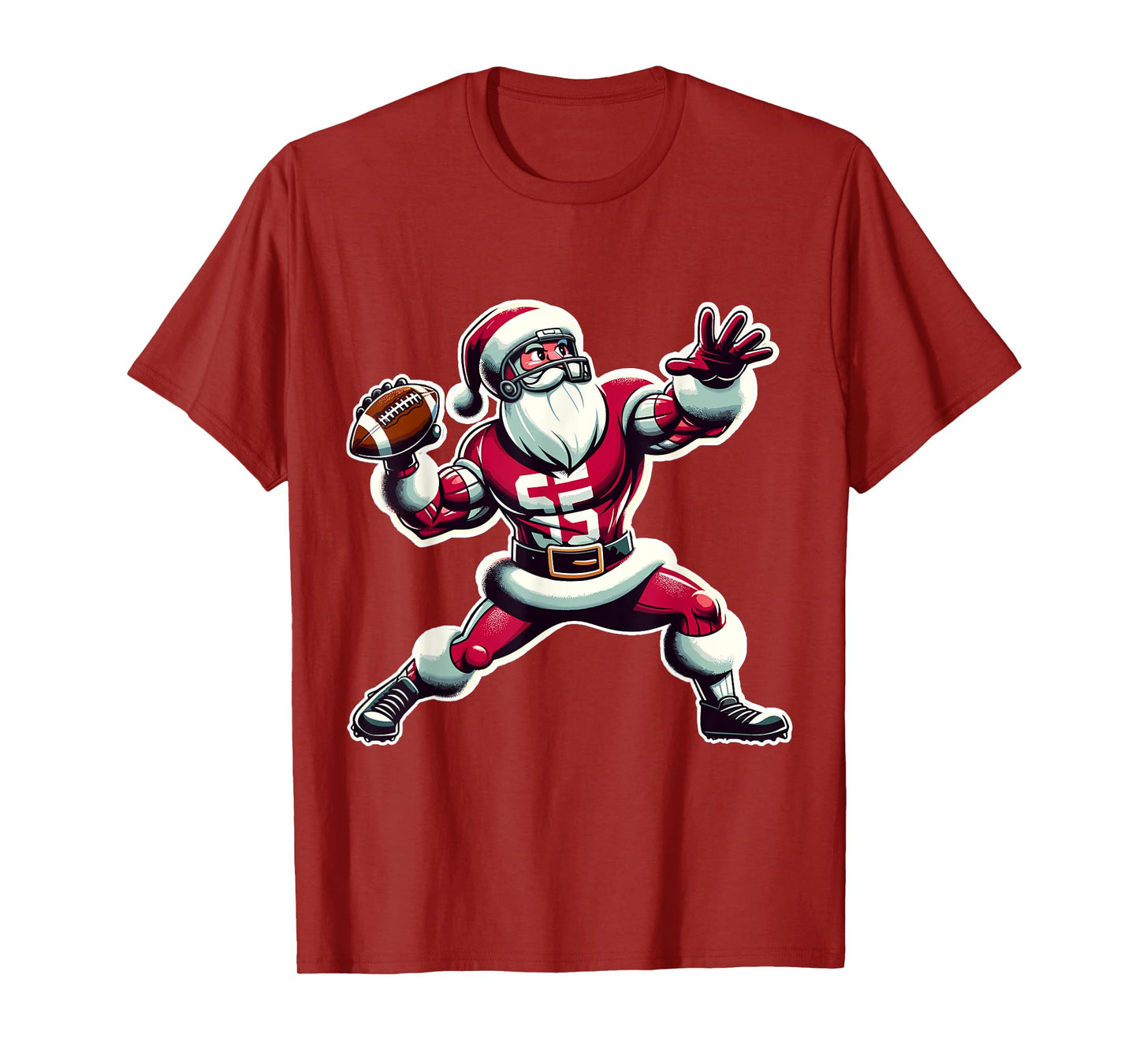 Christmas American Football Player Xmas For Men Boys PJ T-Shirt