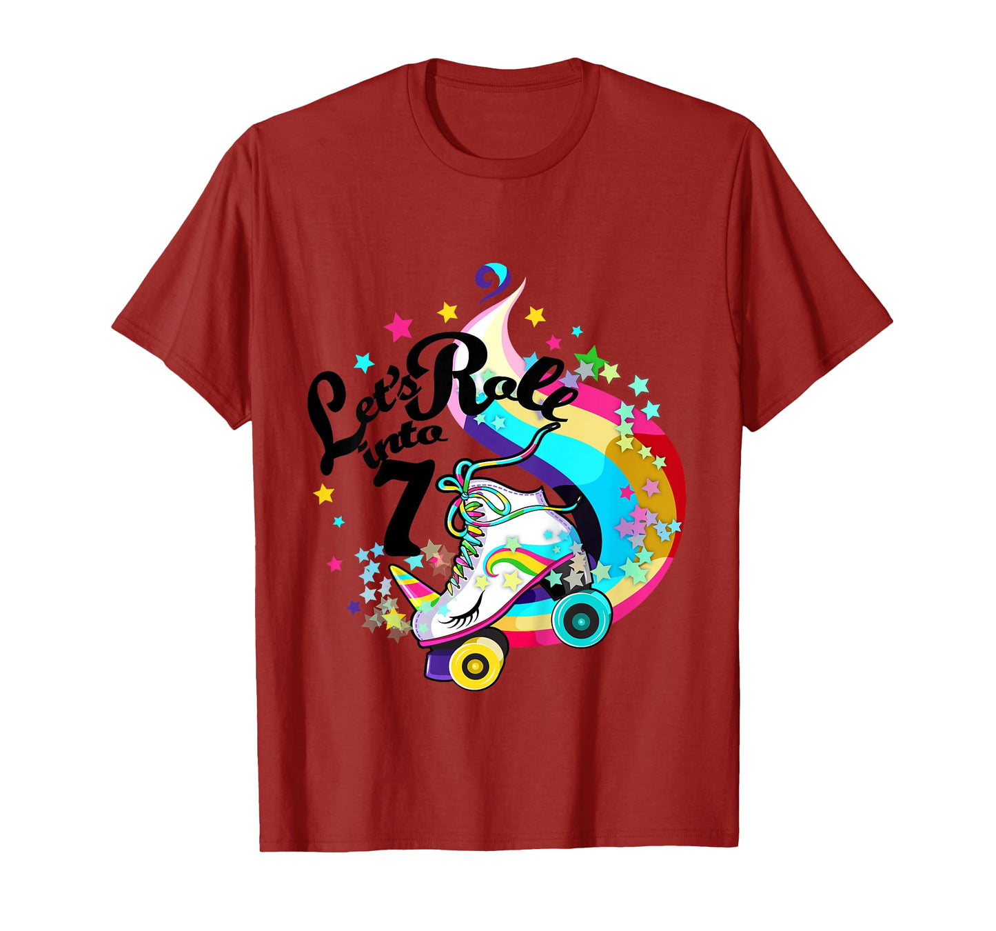 7 Year Old Birthday Shirt Girl Roller Skate Unicorn Outfit T-Shirt