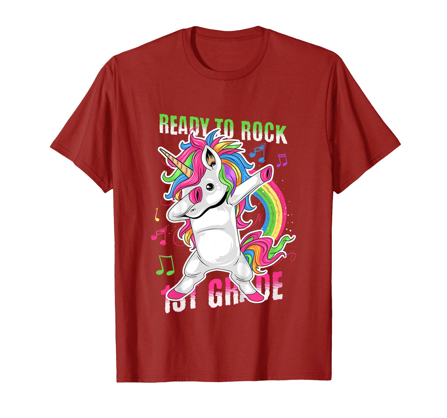 Kids Cute Girls Unicorn Ready To Rock 1st Grade Graphic T-Shirt