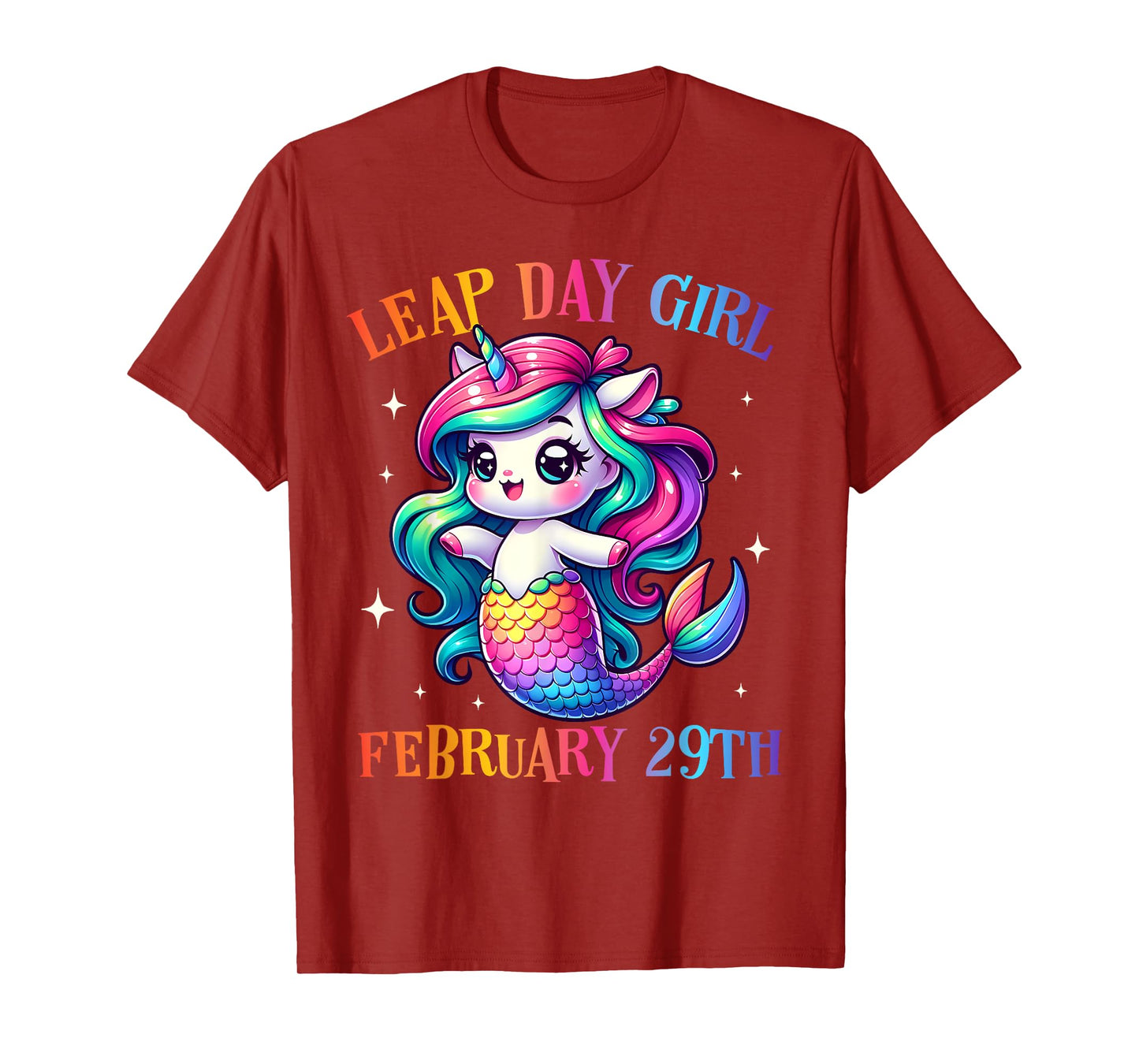 Leap Year Girl Mermicorn Leap Day Feb 29 Birthday Girls T-Shirt