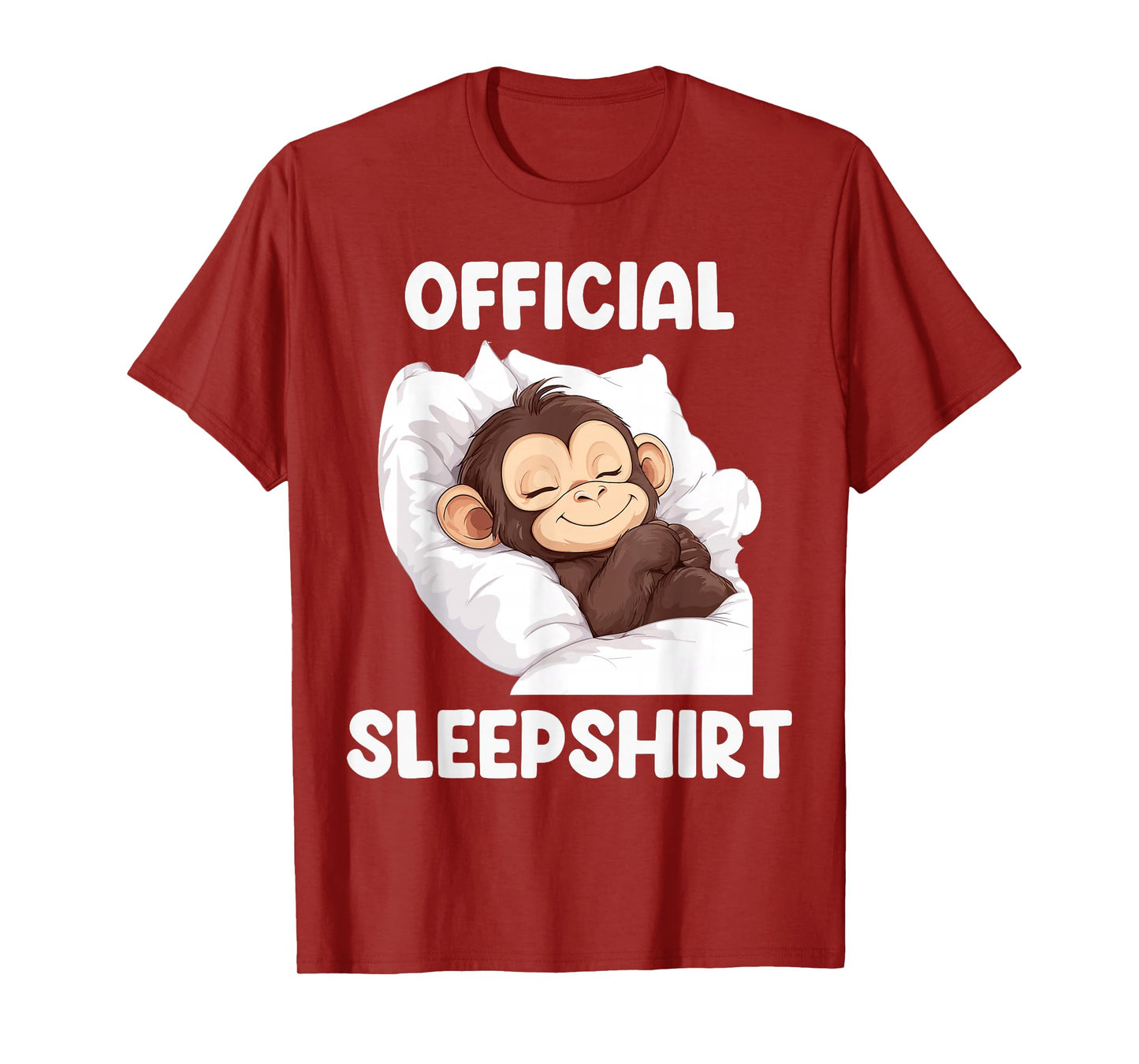 Official Sleepshirt Cute Sleeping Monkey Animal Lover Pajama T-Shirt
