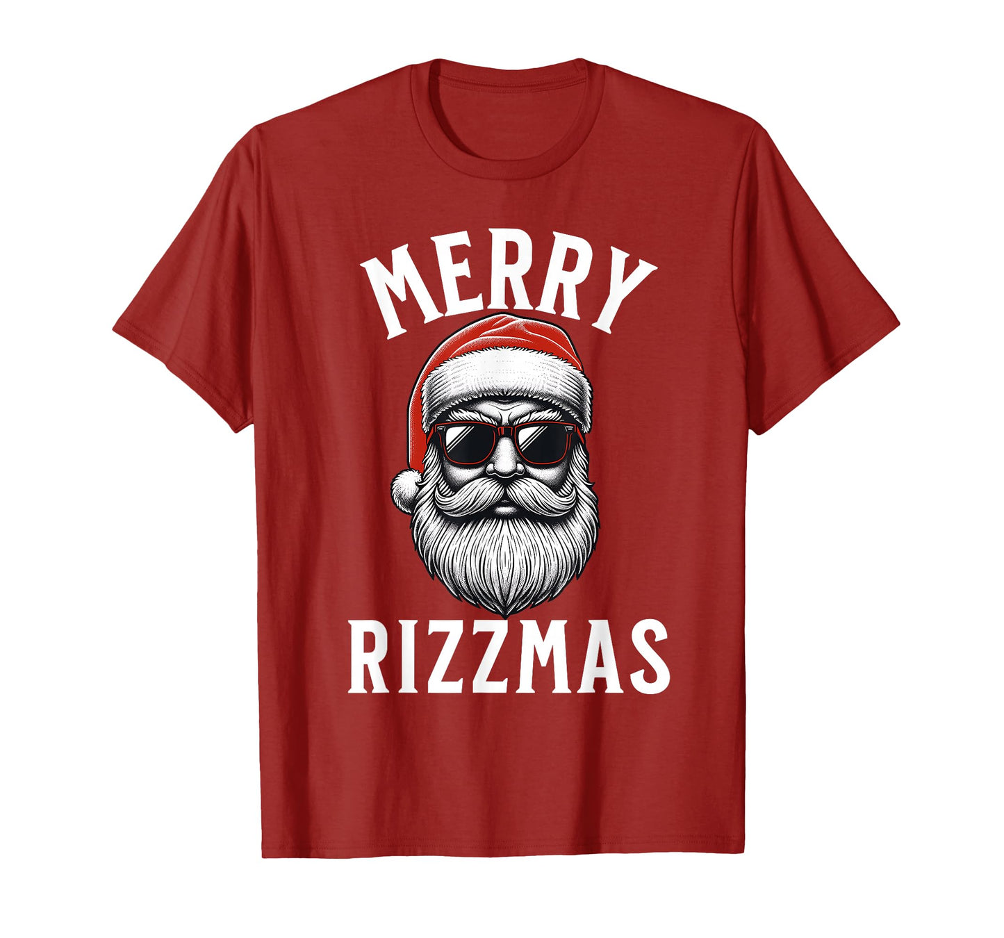 Merry Rizzmas Funny Christmas Teen Boys Kids Men Silly Santa T-Shirt