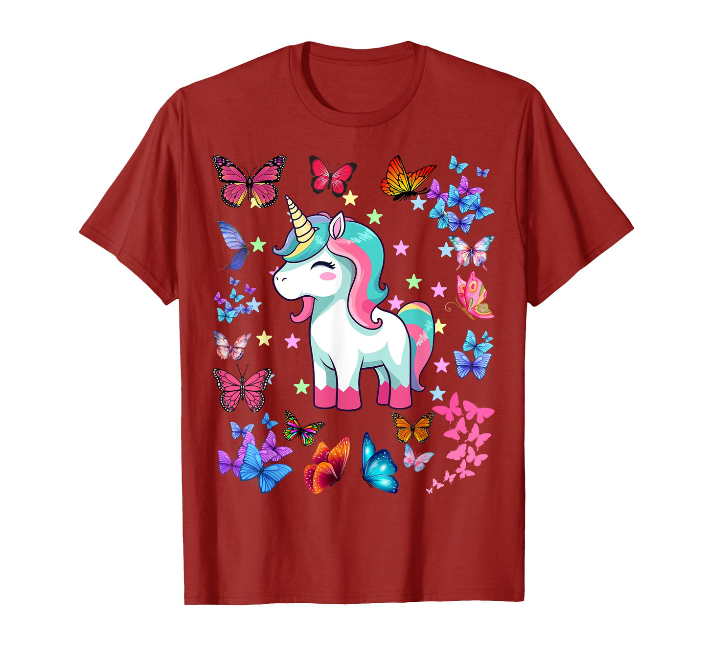 Gifts For Girls Unicorn Butterflies Graphic Tees Kids T-Shirt