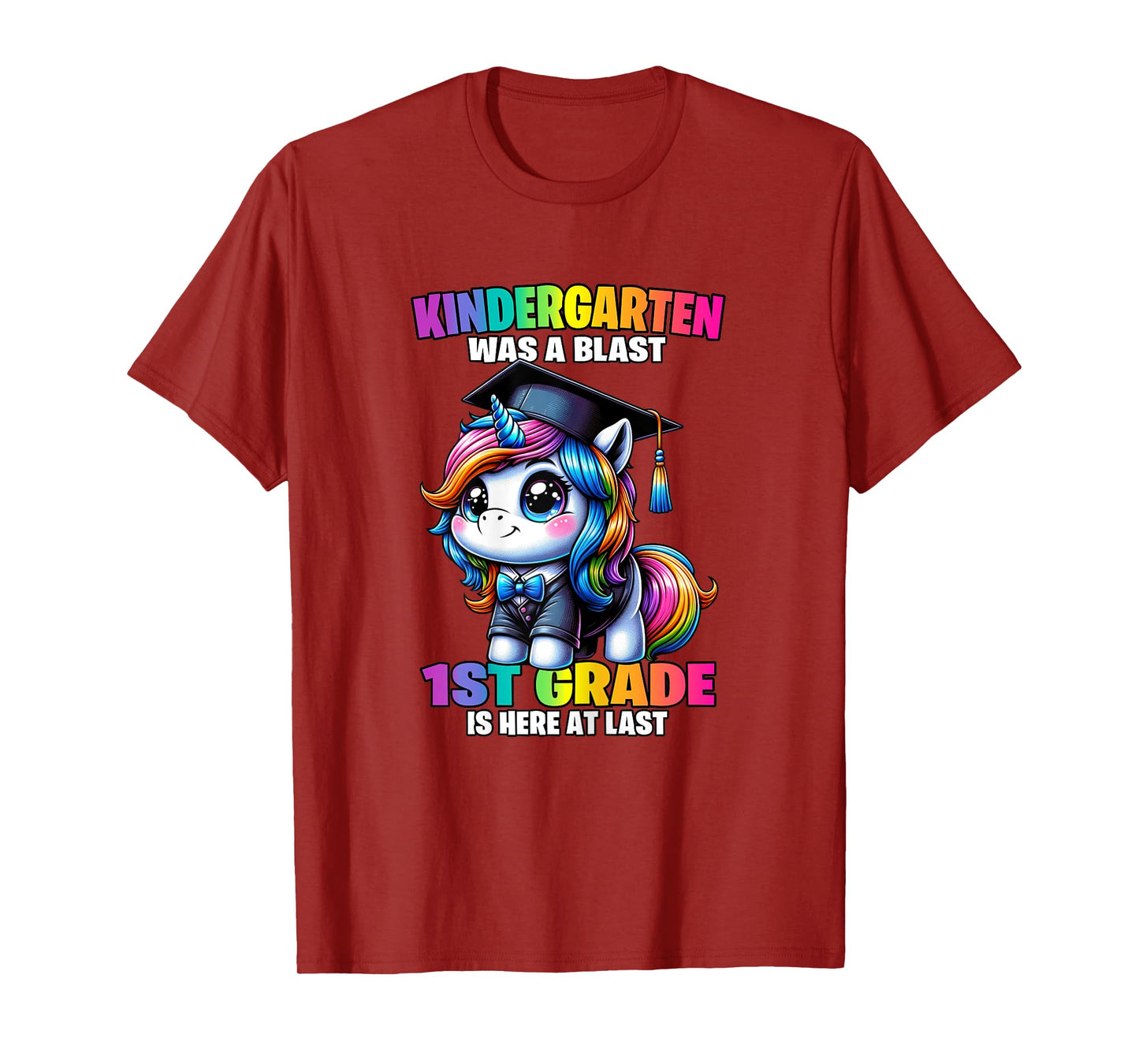 Graduation Kindergarten Was a Blast Unicorn Girls Grad T-Shirt