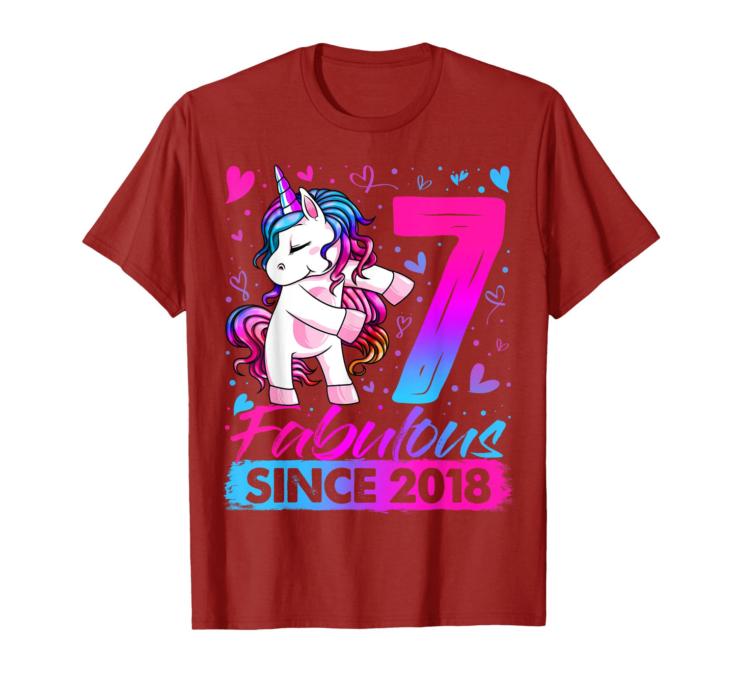 7 Year Old Unicorn Gifts For Girls 7th Birthday Girl Party T-Shirt