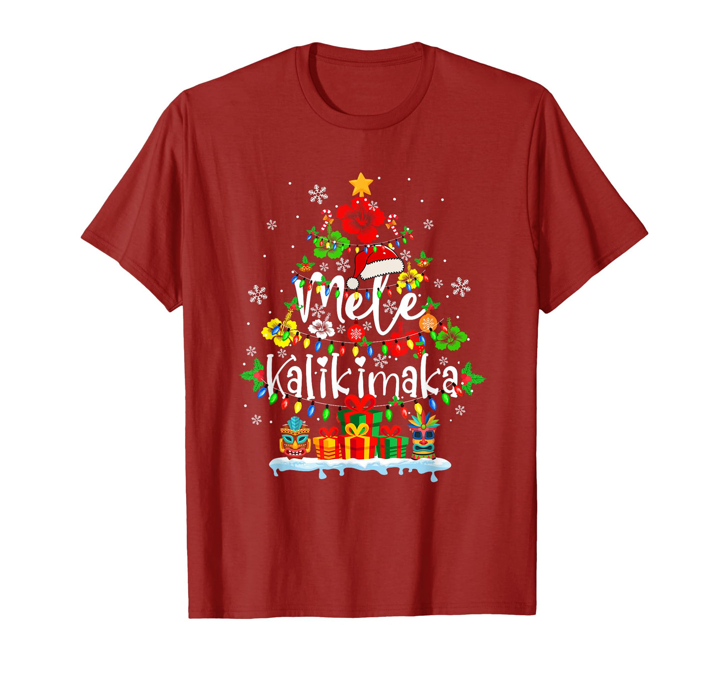 Mele Kalikimaka Christmas Tree Mexican Colorful Floral Lover T-Shirt