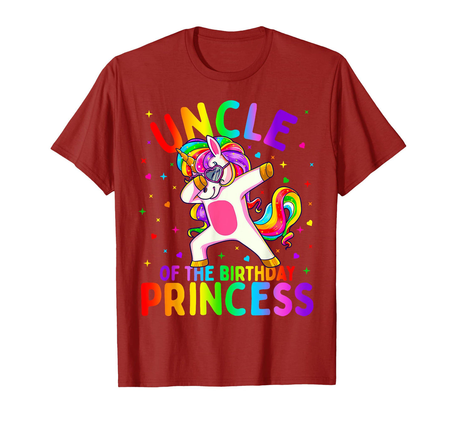 Uncle of the Birthday Princess Girl Dabbing Unicorn T-Shirt