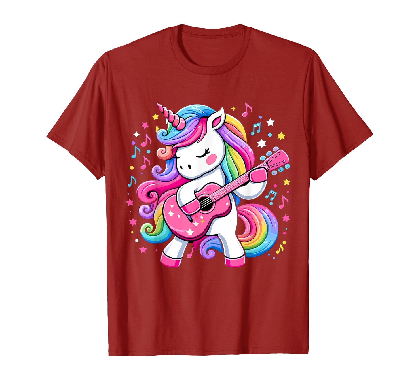 Unicorn Birthday Party Playing Guitar Music T-Shirt