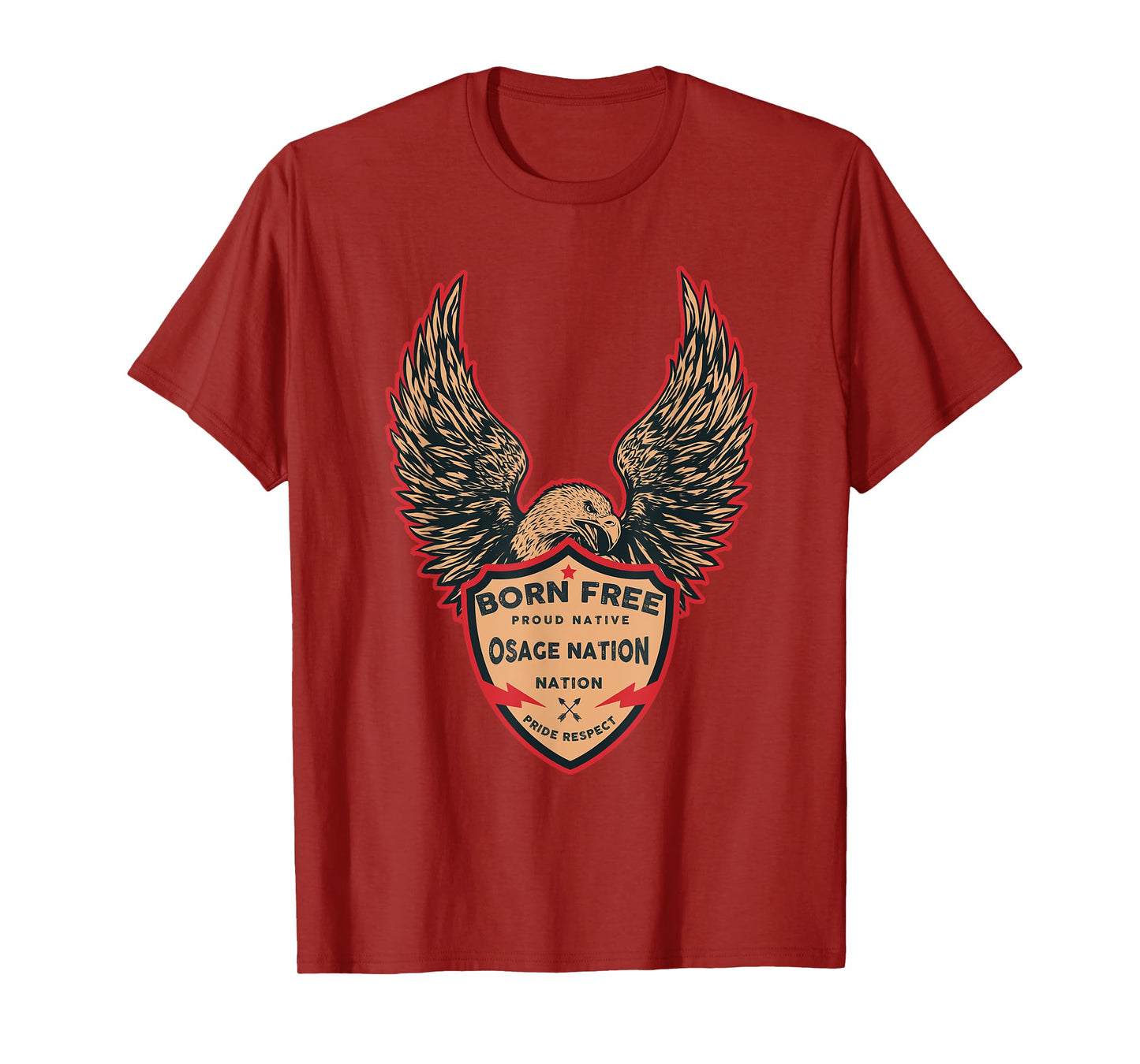 Osage Nation Native American Indian Born Freedom Eagle T-Shirt
