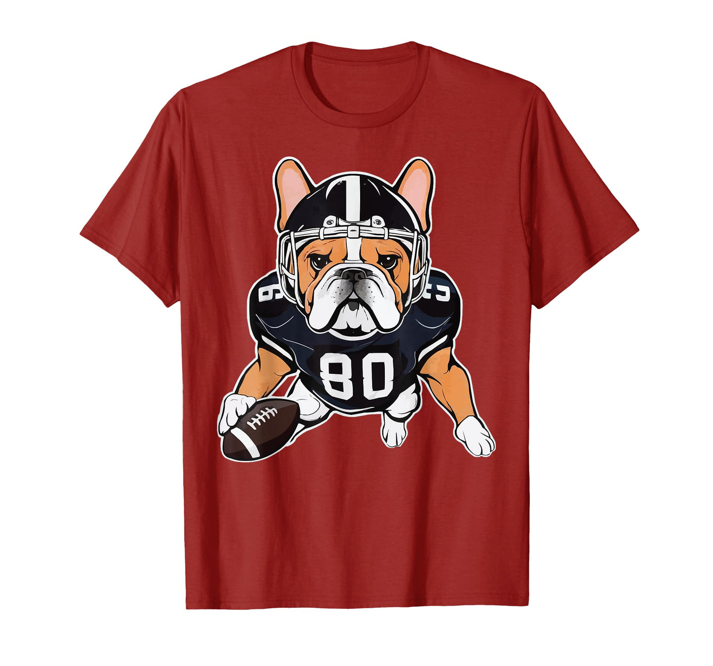 Funny Dog Lover French Bulldog American Football Player T-Shirt