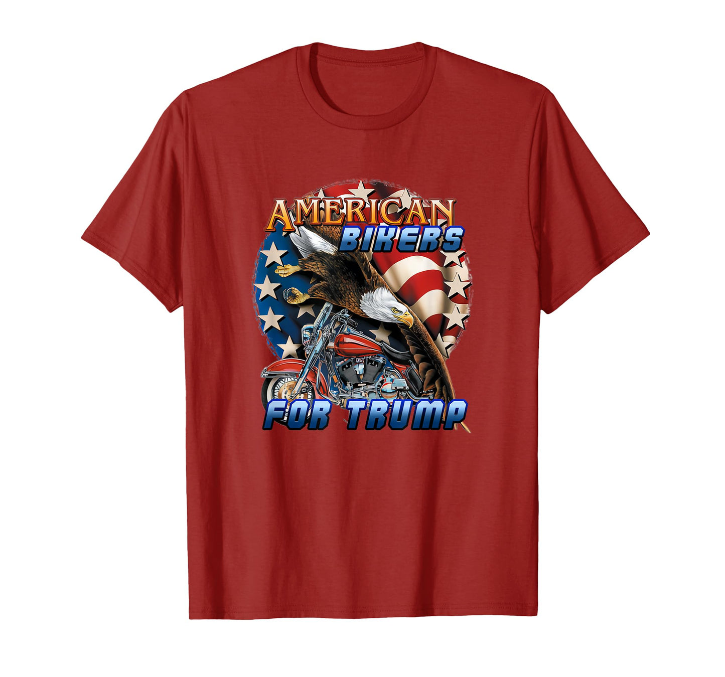 American Bikers For Trump Eagle Flag Motorbike 2020 Election T-Shirt