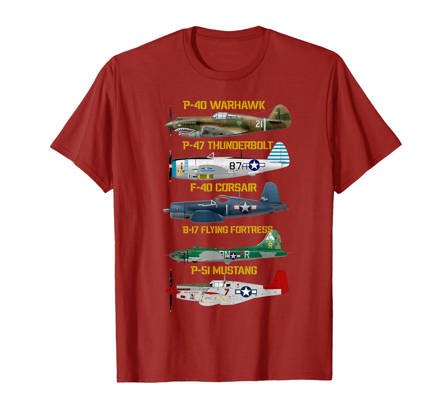 WW2 Planes Warbirds Warplanes T-Shirt