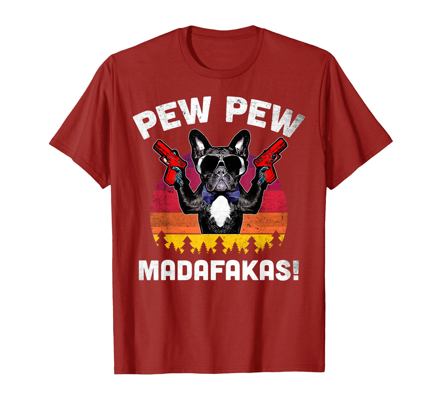 Frenchie Pew Pew Madafakas - Vintage French Bulldog Pew Men Women T-Shirt