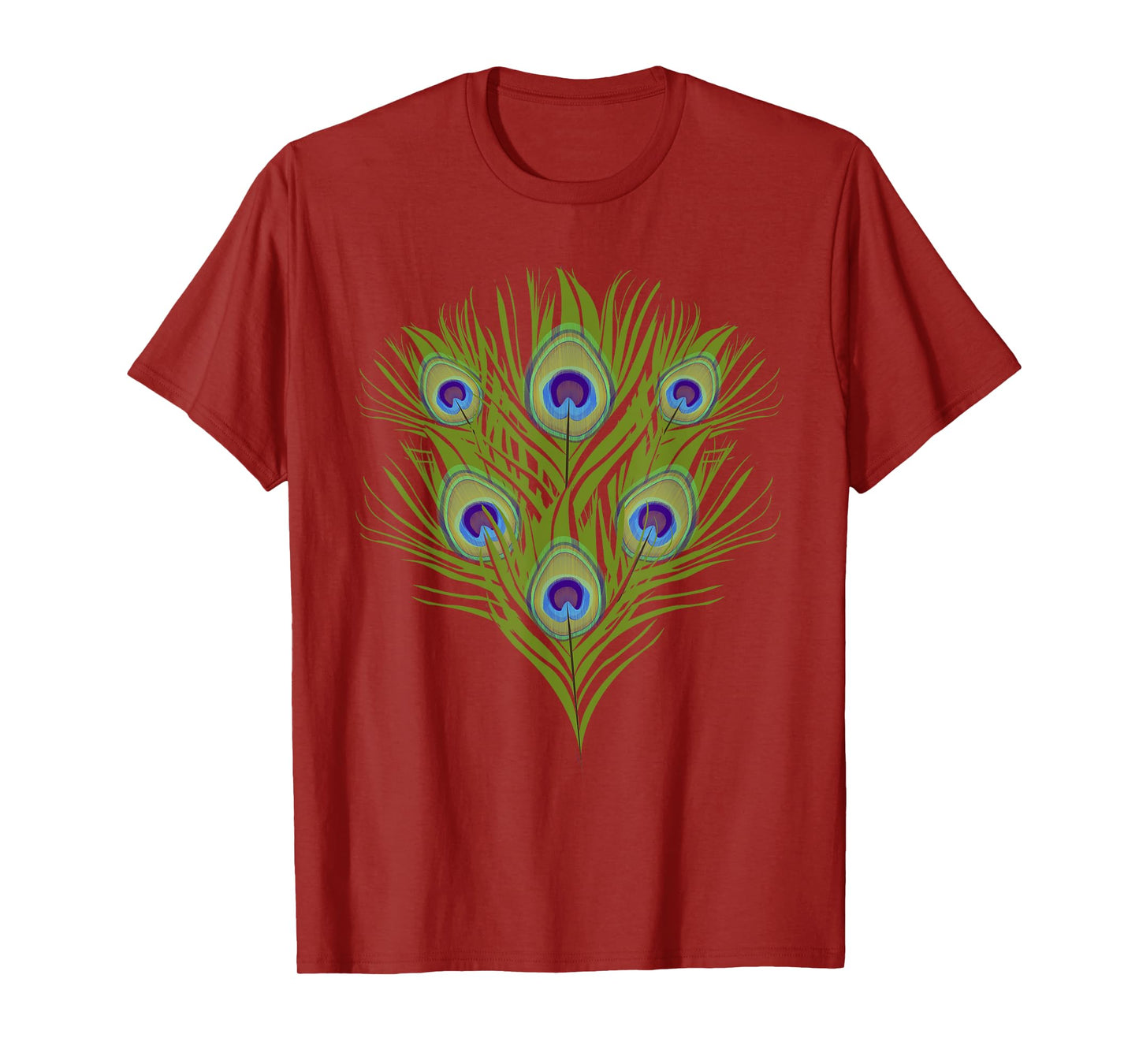 Decorative Colorful Women Girls Kids Tail Feathers Peacock T-Shirt