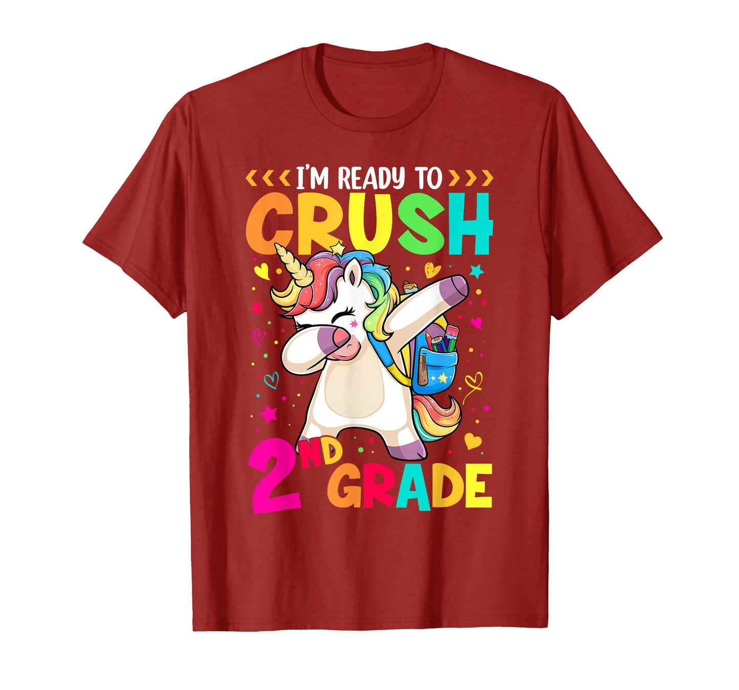 Crush 2nd Grade Dabbing Unicorn Back to School Girls Kids T-Shirt