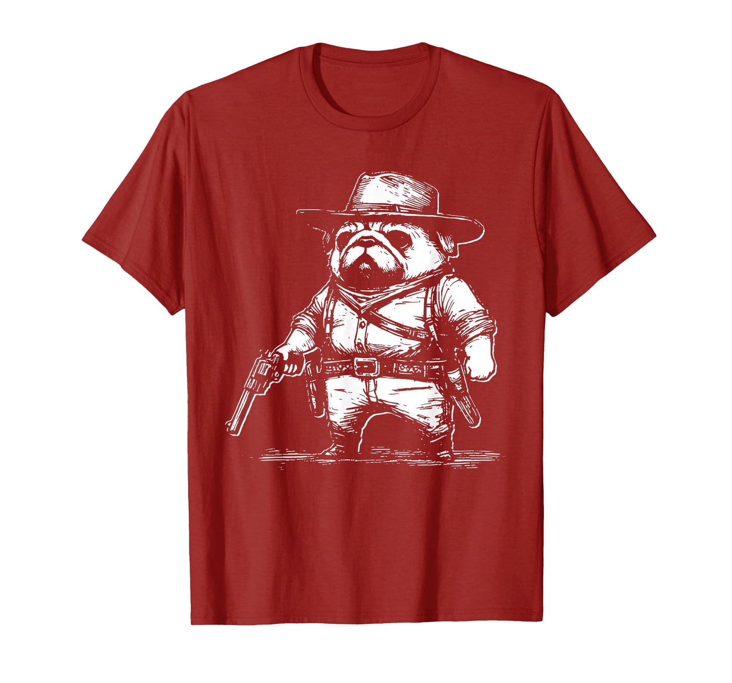 Vintage Cowboy Pug Dog Western Mummy French Bulldog Meme T-Shirt
