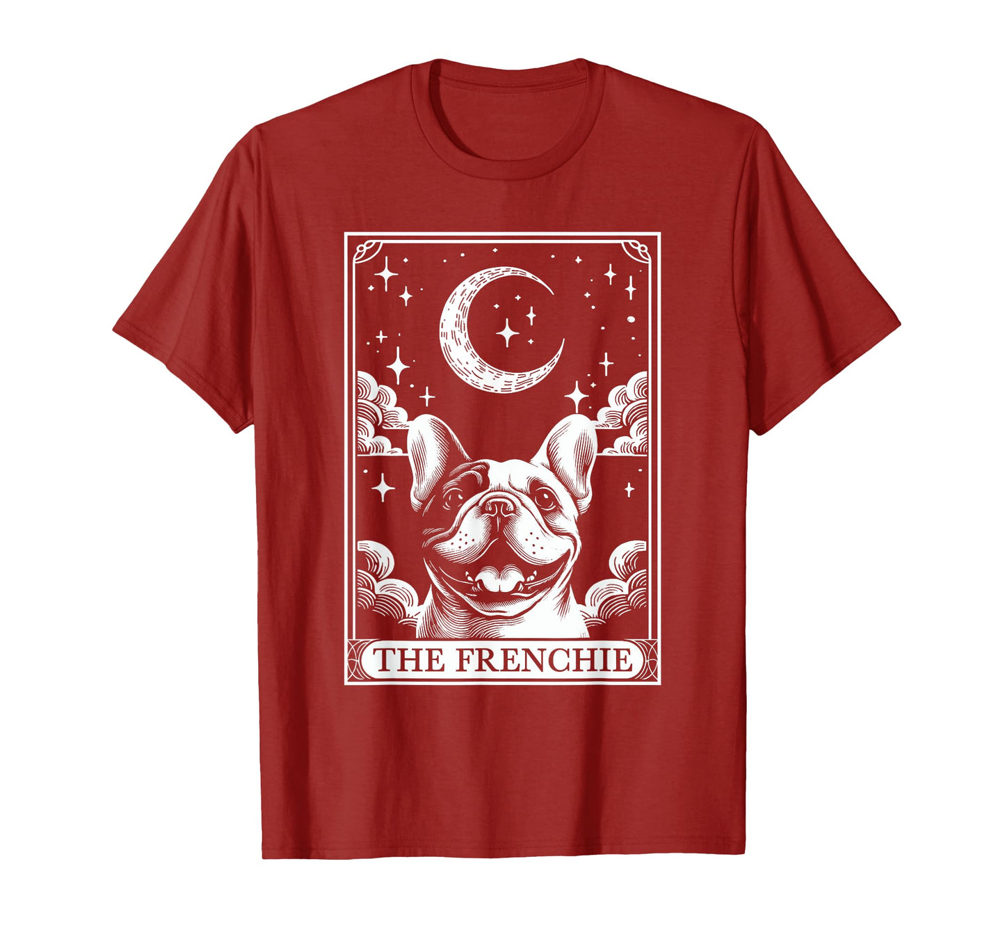 Tarot Card Vintage Crescent Moon French Bulldog Dog Mom T-Shirt