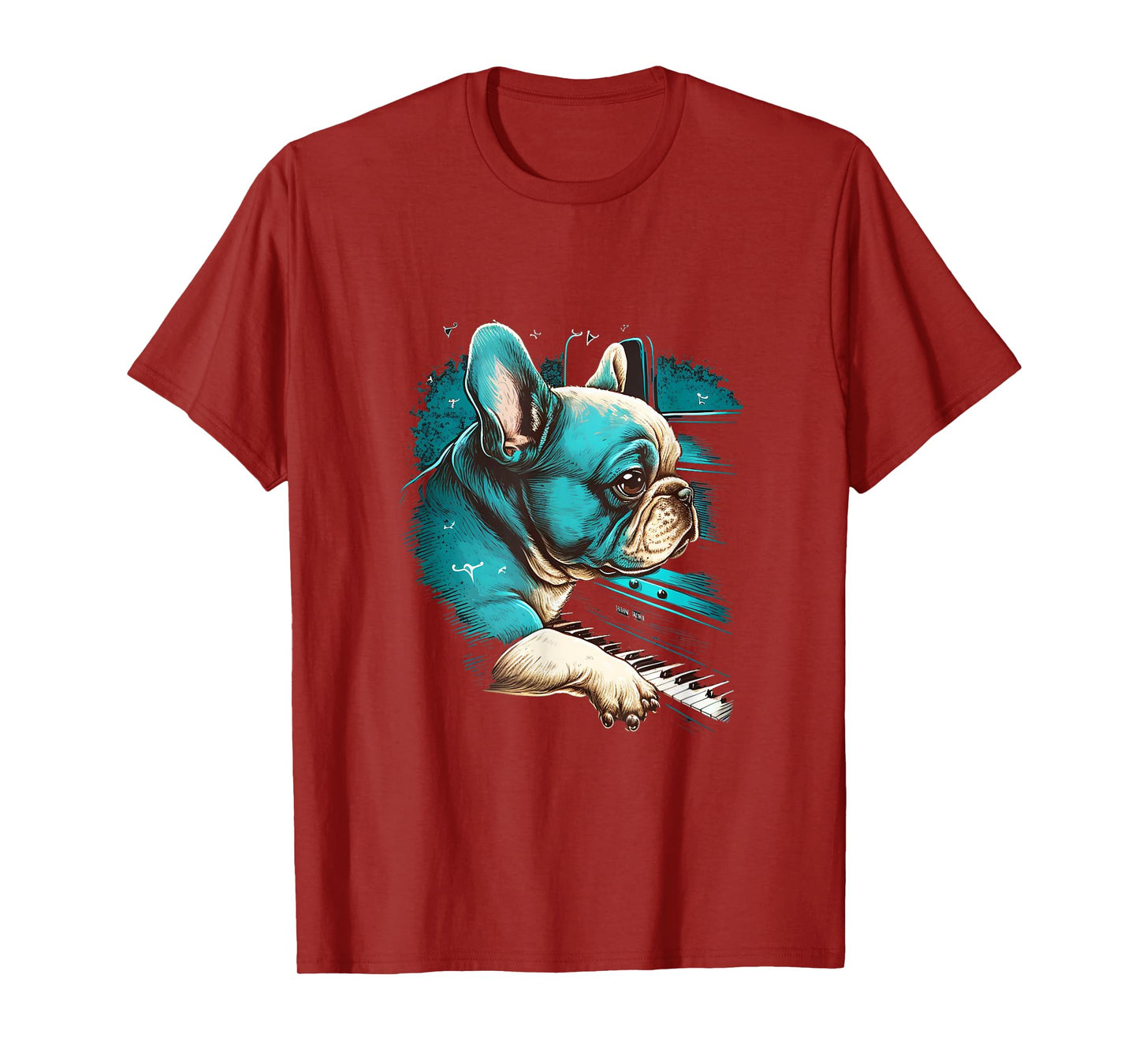 French Bulldog playing Piano | Funny Music Dog Classical T-Shirt for Men Women