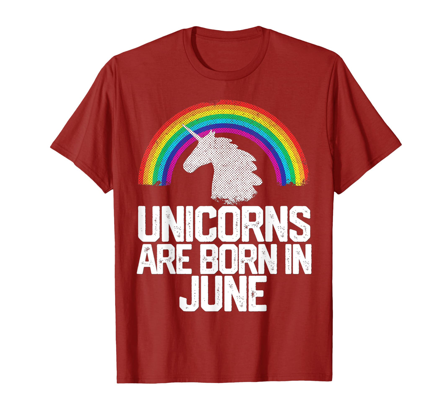 UNICORNS ARE BORN IN JUNE Birthday Gift Rainbow Girl Women T-Shirt