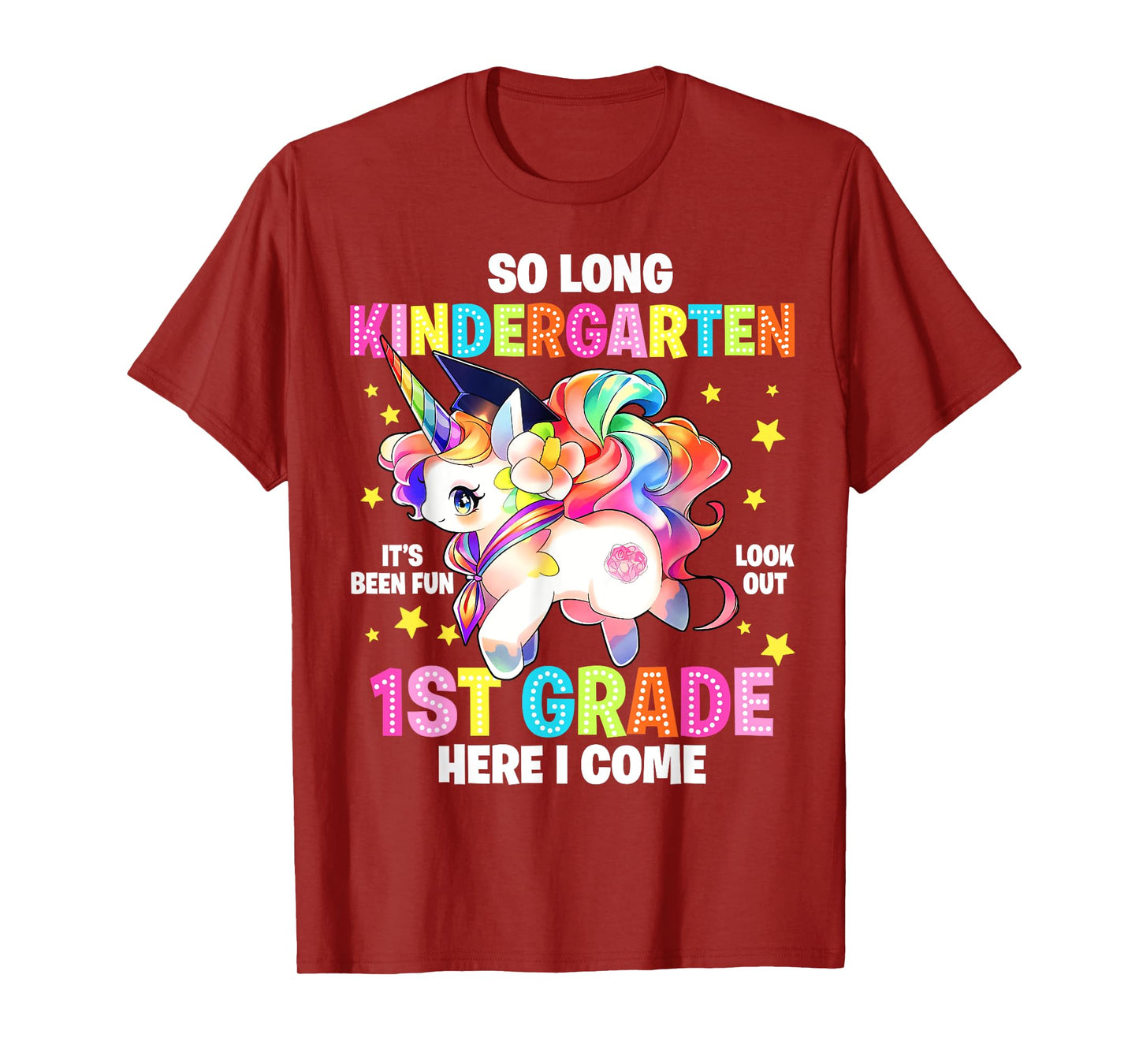 So Long Kindergarten Graduation 1st Grade Unicorn Girls Kids T-Shirt
