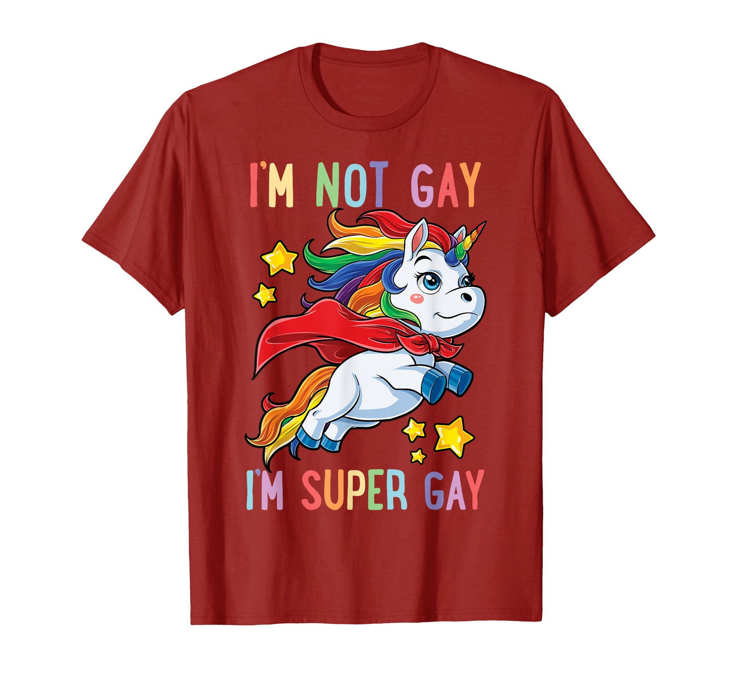 LGBTQ Unicorn Super Gay Pride LGBT Ally Rainbow Flag Retro T-Shirt