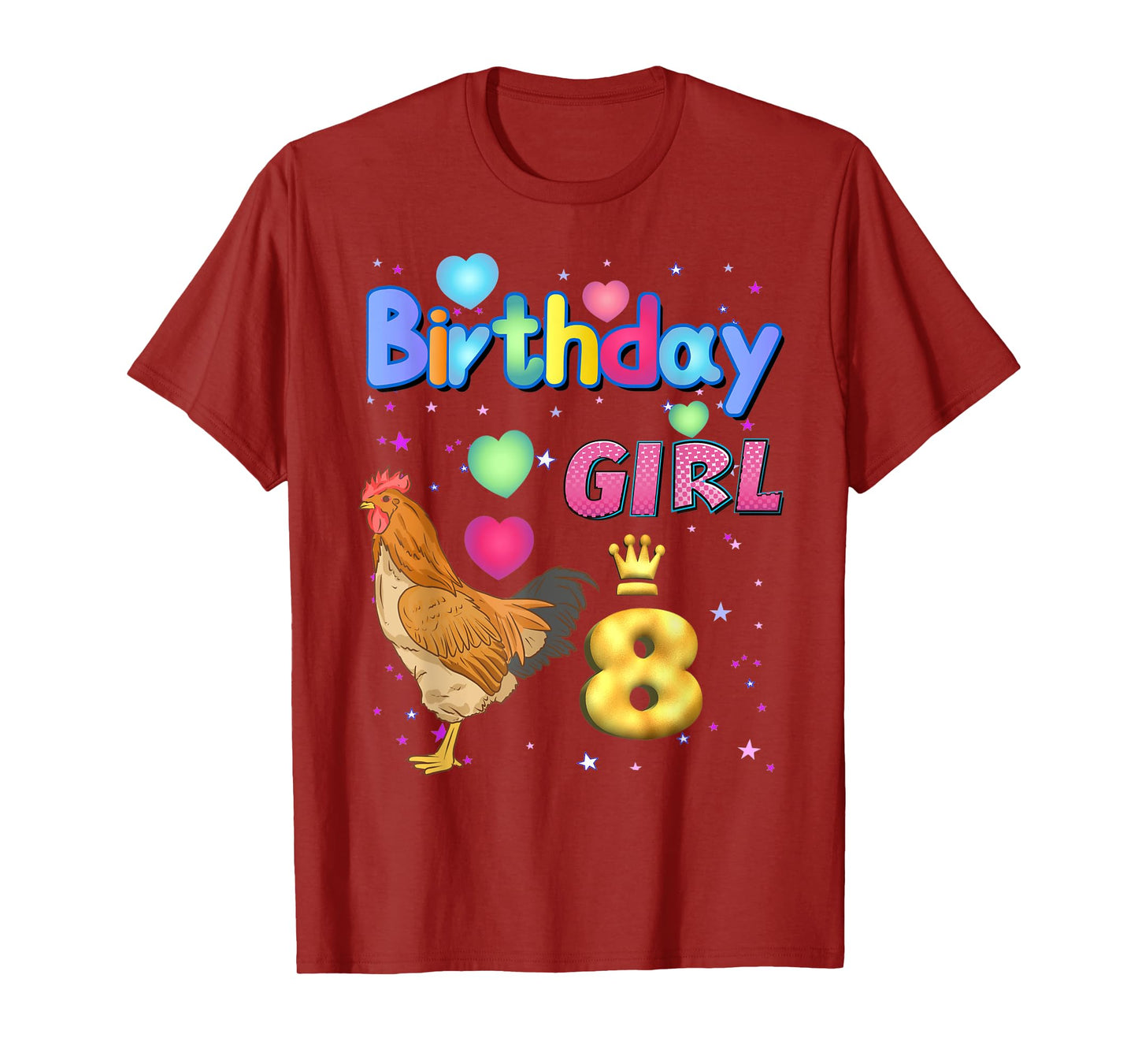 Kids 8Years Old Chicken Its my 8th birthday Girl Chicken T-Shirt