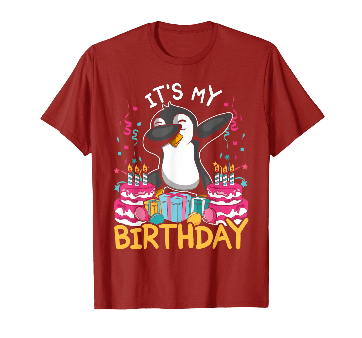 Its My Birthday Animal Kids Cake Gift Funny Dabbing Penguin T-Shirt