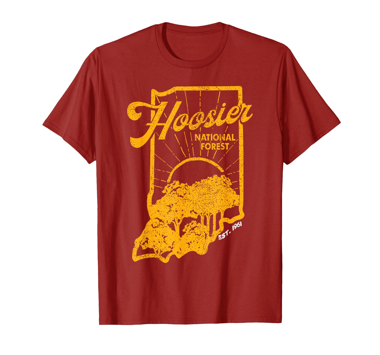 Indiana State Hoosier National Forest Retro Vintage T-Shirt