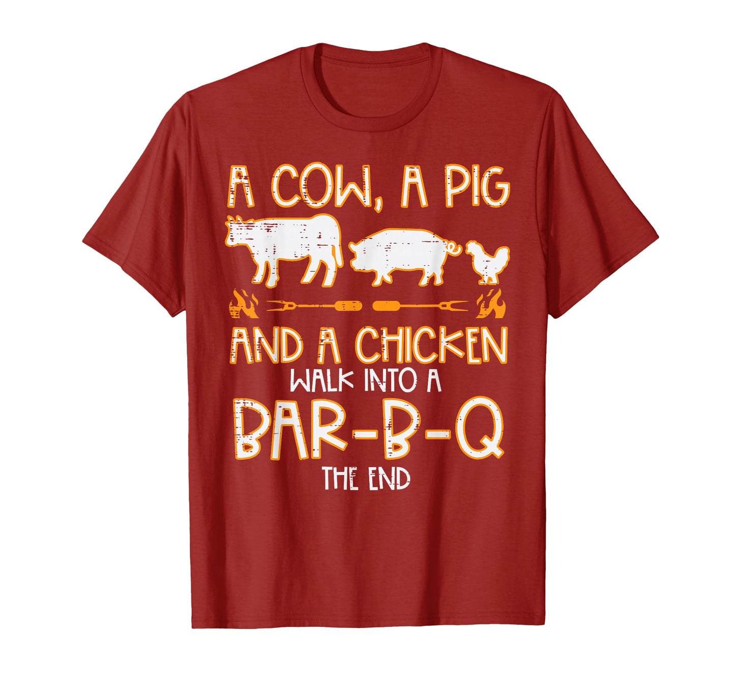 Cow Pig Chicken Walk Bar B Q Bbq Barbecue Grilling Men Women T-Shirt