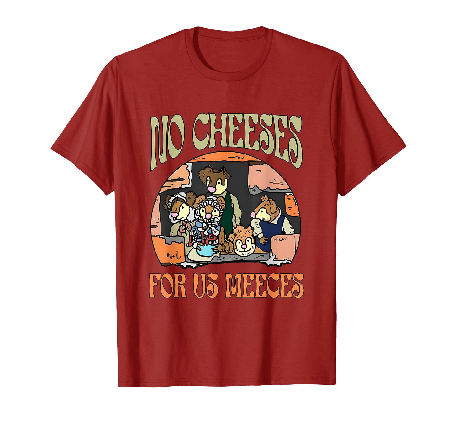 No Retro Cheeses For Us Party Meeces Christmas Holiday T-Shirt