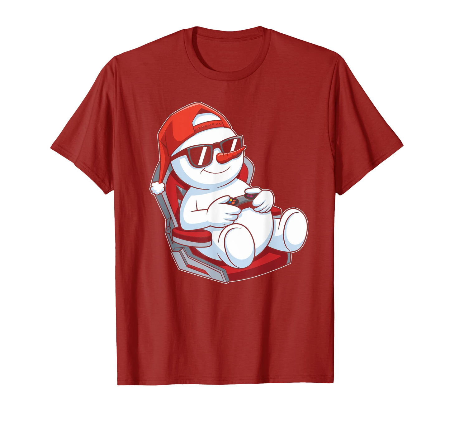 Christmas Snowman Gamer Funny Video Gaming Xmas Kids Boys T-Shirt