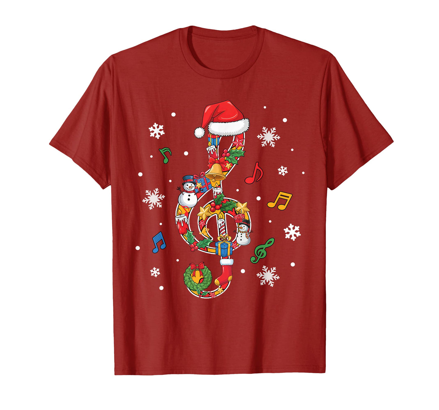 Merry Christmas Musical Note Music Lover Kids Music Teachers T-Shirt