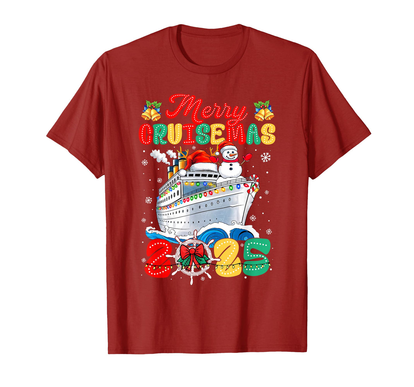 Merry Cruisemas 2025 Christmas Santa Groovy Cruise Ship T-Shirt