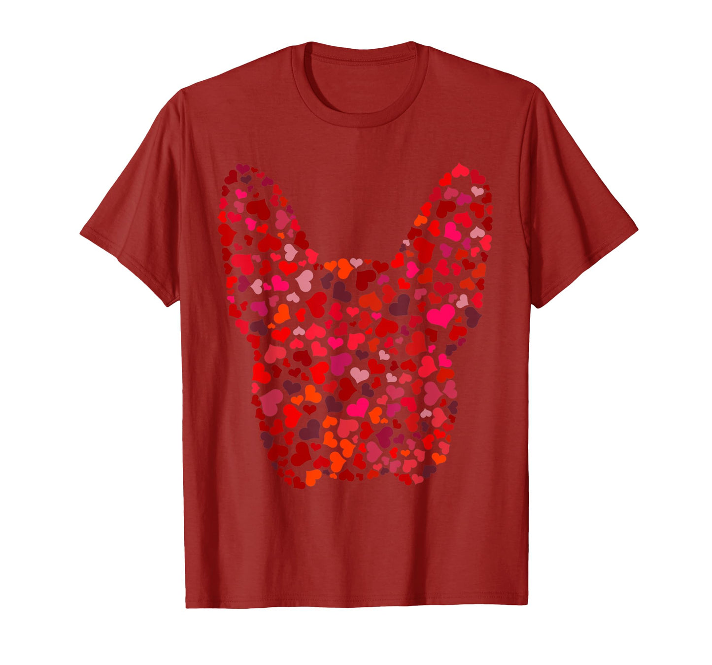 Red Hearts French Bulldog Valentines Day Dog Frenchie Mom T-Shirt