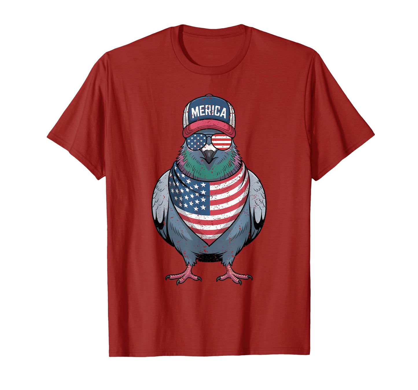 Pigeon 4th of July US American Flag Patriotic Bird T-Shirt