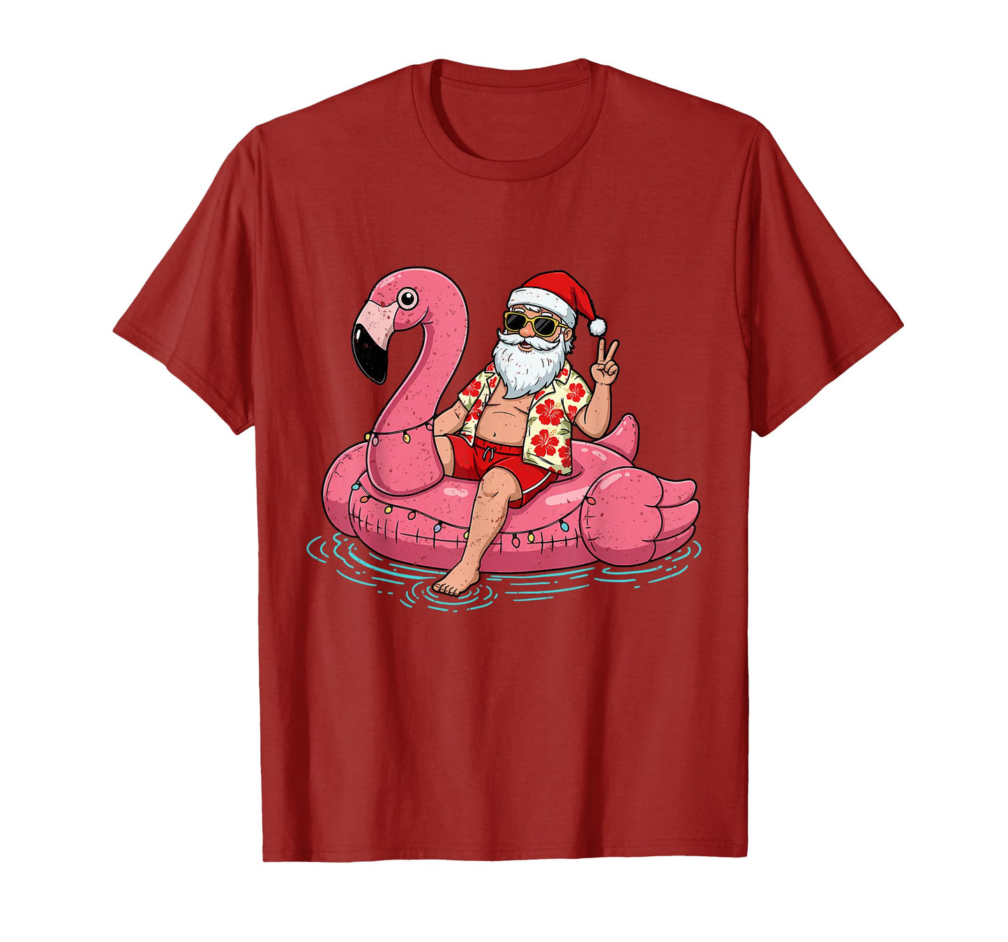 Christmas in July Shirt Santa Flamingo Float Summer Xmas T-Shirt