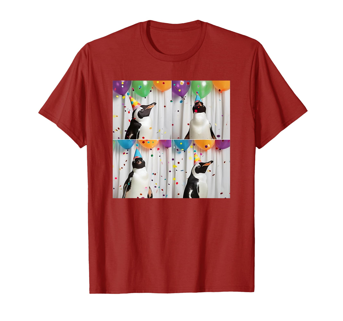 Penguin Face Zoo Animal Party Funny Bird Penguin Birthday T-Shirt