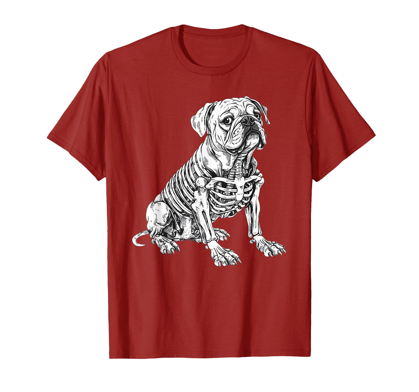 English Bulldog Dog Skeleton Halloween T-Shirt