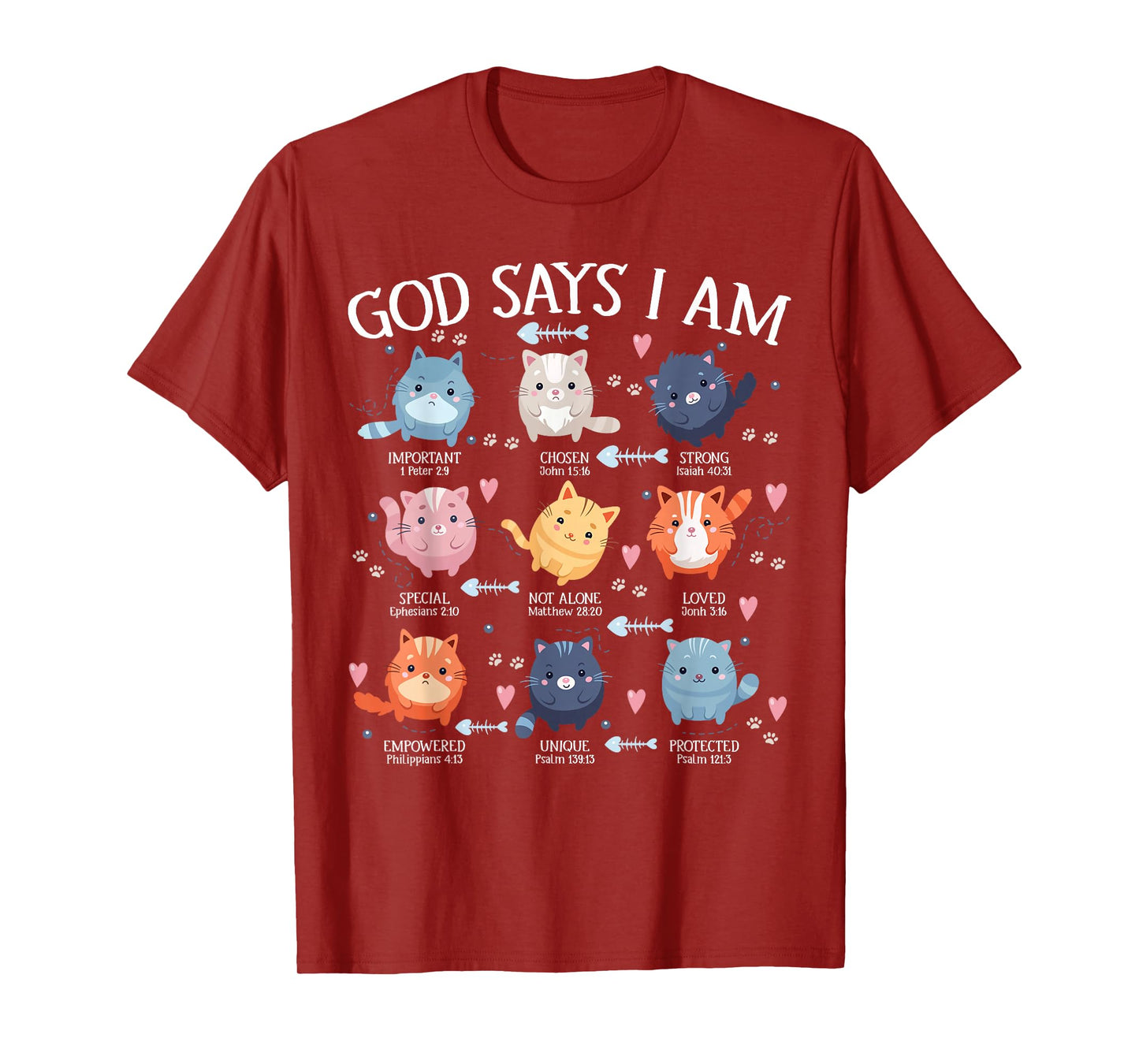 God Says I Am Cat Cute Cats Lover Bible Christian Girl Women T-Shirt