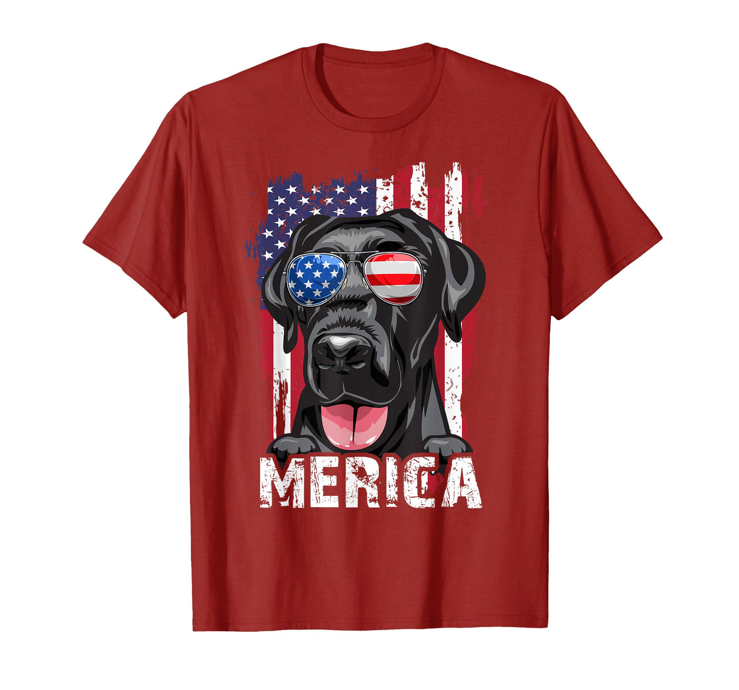 Merica Labrador Retriever American Flag 4th July USA Lab Dog T-Shirt for Women Girls Kids Men