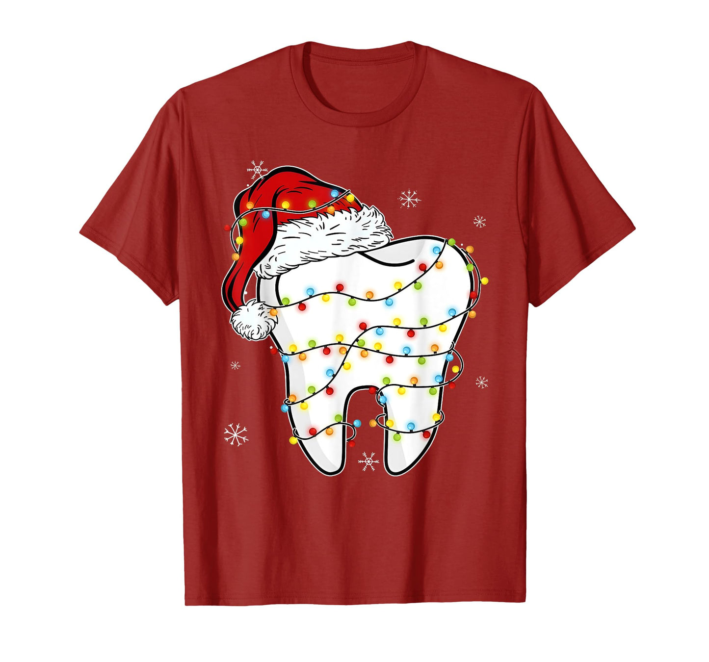 Christmas Teeth Dentist Xmas Lights Santa Hat Pajama Holiday T-Shirt