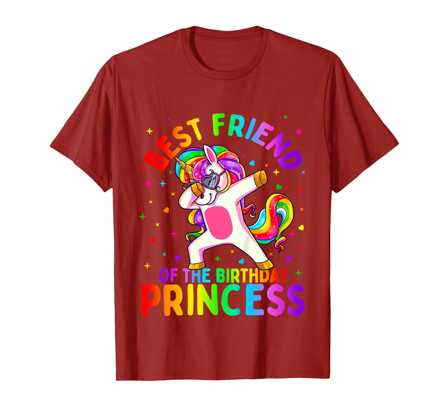 Best Friend of the Birthday Princess Girl Dabbing Unicorn T-Shirt